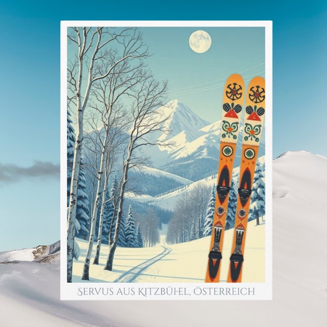 Kitzbühel Autriche vacances de ski carte postale r (Créateur téléchargé)