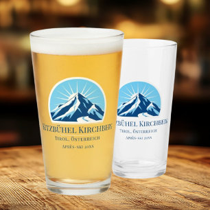 Kitzbühel Kirchberg Skigebiet Österreich Bierglas Glas