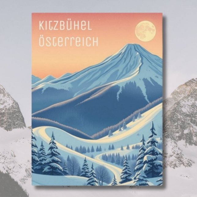Kitzbühel Österreich Skiurlaub Moderne Postkarte (Von Creator hochgeladen)