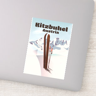 Kitzbühel Österreichisches Skiposter Aufkleber
