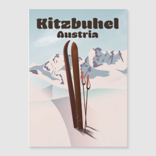 Kitzbühel Österreichisches Skiposter Magnetkarte
