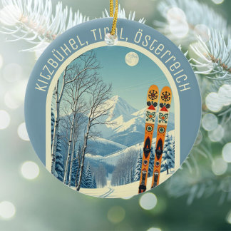 Kitzbühel Tirol Österreich ski souvenir  Keramik Ornament