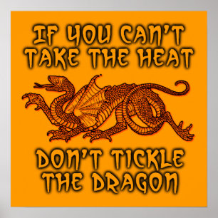 Kitzel den Drachen Lustiges Poster Humor