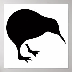 Kiwi alle Schwarzen und alles Weiß Neuseeland Poster