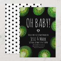 Kiwi Baby Shower Watercolor Polk Dots