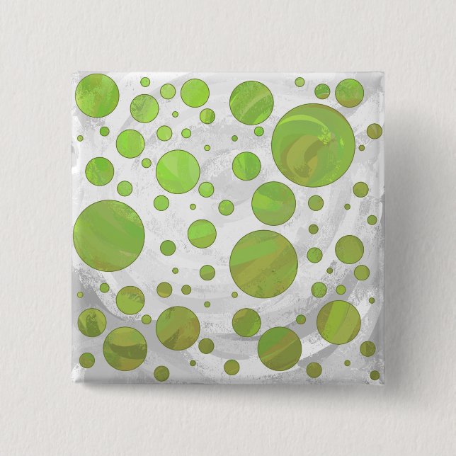 Kiwi Bash Green Polka Dot Button (Vorderseite)