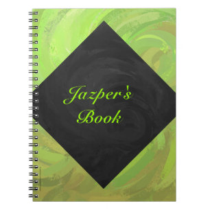 Kiwi Bash Green und Black Monogram Notizblock
