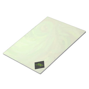 Kiwi Bash Green und Black Monogram Notizblock