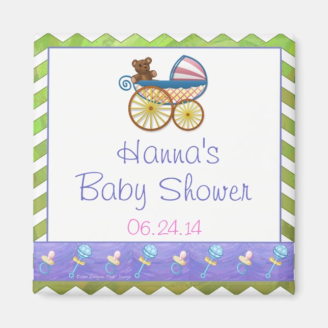 Kiwi Bash Green Zickzack Baby Stuff Magnet (Vorne)