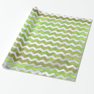 Kiwi Bash Green Zickzack Pattern Geschenkpapier