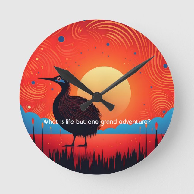 Kiwi bei Twilight: Neuseelands Naturwunder Runde Wanduhr (Vorderseite)