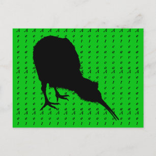 Kiwi Bird & Aotearoa (schriftlich) Neuseeland Postkarte