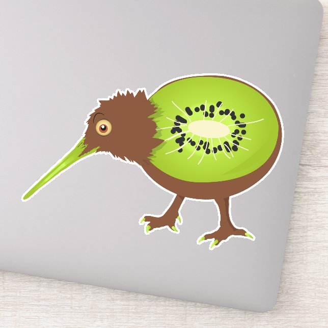 Kiwi Bird Funny Fruit Aufkleber (Detail)