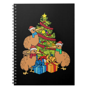 Kiwi Bird Lover Geschenk Weihnachtsbaum Neuseeland Notizblock