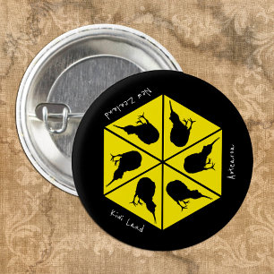Kiwi Bird & Neuseeland/ Aotearoa Islands (Pizza) Button