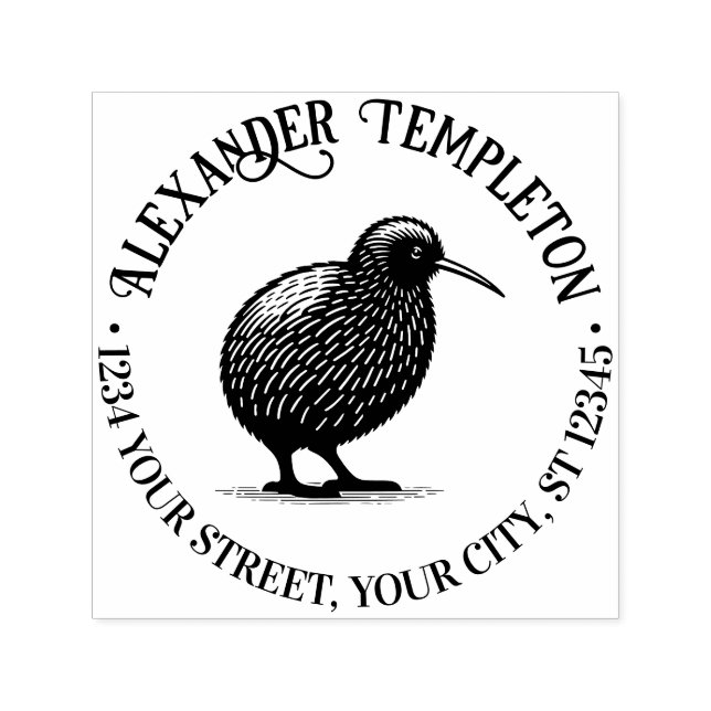 Kiwi Bird Rücksendeadresse Permastempel (Design)