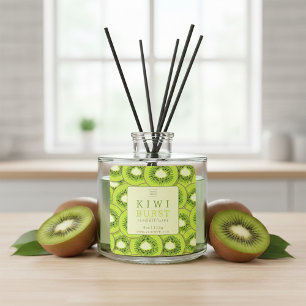 Kiwi-Burst-Reed-Diffuser-Etikett Quadratischer Aufkleber