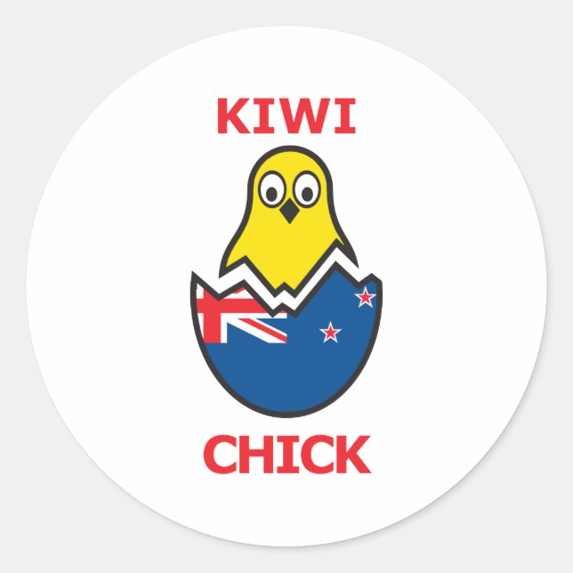 Kiwi Chick Runder Aufkleber (Vorderseite)