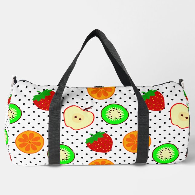 Kiwi Erdbeerapfelfruchtpunkte Duffle Bag (Vorderseite)