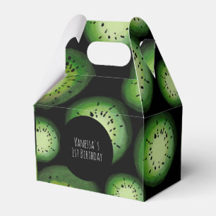 Kiwi-Frucht-Geburtstag-Aquarell-Schwarz Geschenkschachtel