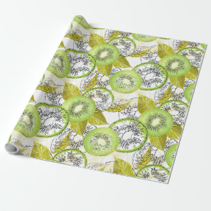Kiwi, fruchtig, grün und weiß, frisch, saftig, wei geschenkpapier