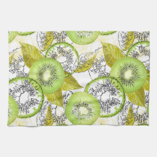 Kiwi, fruchtig, grün und weiß, frisch, saftig, wei geschirrtuch