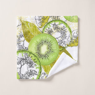 Kiwi, fruchtig, grün und weiß, frisch, saftig, wei waschlappen