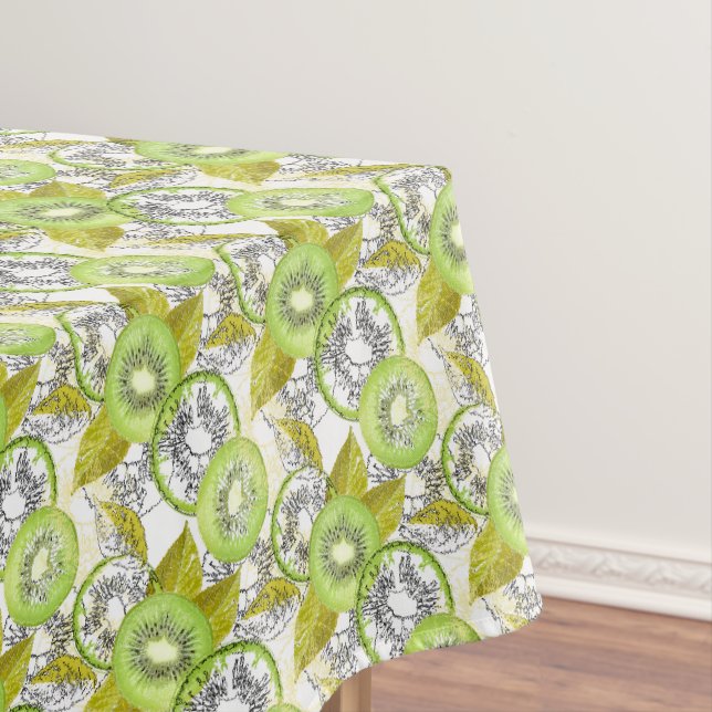Kiwi, fruchtig, grün und weiß, frisch tischdecke (Beispiel)