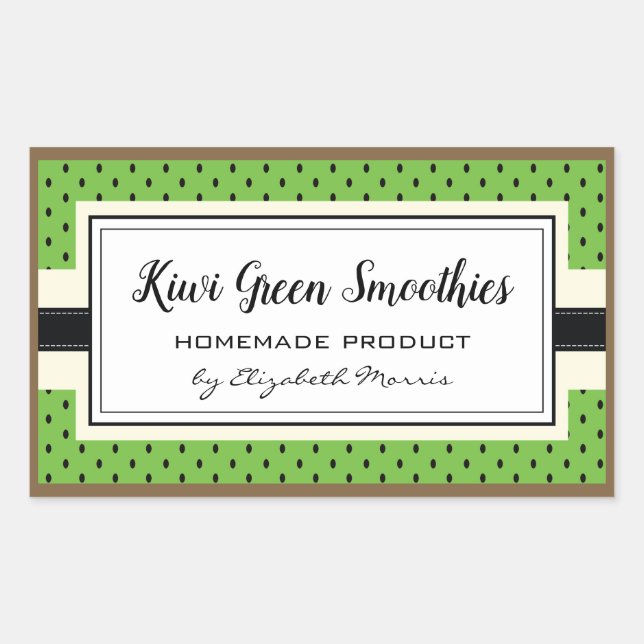 Kiwi-Fruchtmuster, hausgemachte grüne Smoothie Rechteckiger Aufkleber (Vorderseite)