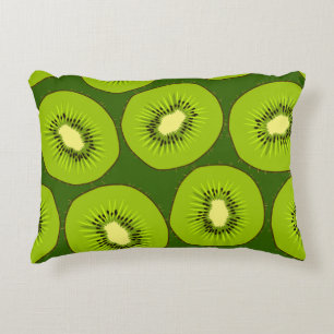 Kiwi Fruchtscheiben: dunkelgrün. Dekokissen