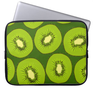 Kiwi Fruchtscheiben: dunkelgrün. Laptopschutzhülle