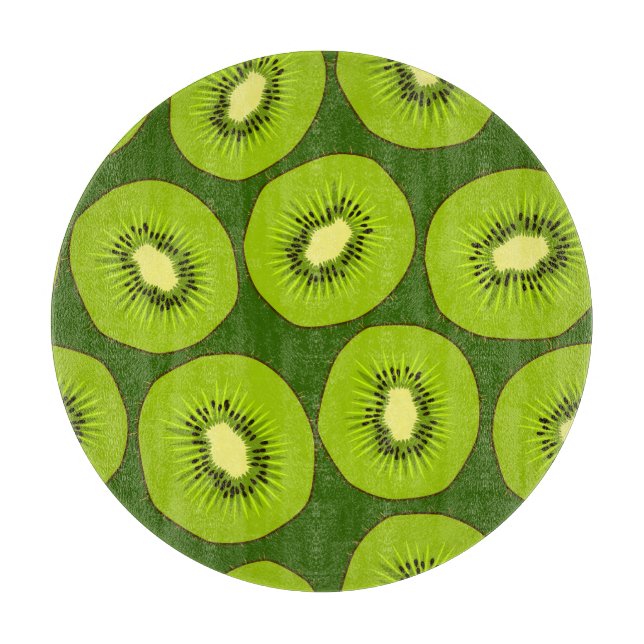 Kiwi Fruchtscheiben: dunkelgrün. Schneidebrett (Vorderseite)