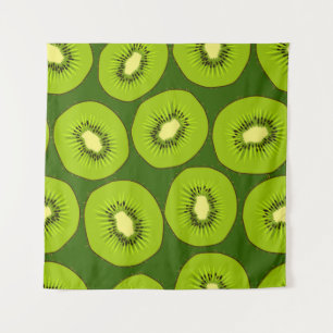 Kiwi Fruchtscheiben: dunkelgrün. Wandteppich