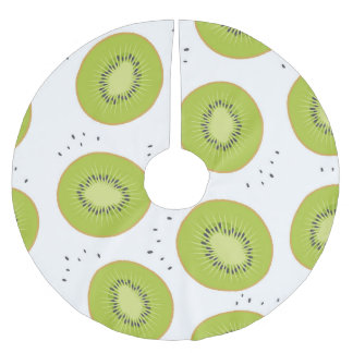 Kiwi Fruchtscheiben, nahtlose Abbildung. Polyester Weihnachtsbaumdecke