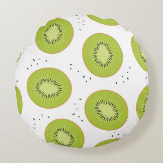 Kiwi Fruchtscheiben, nahtlose Abbildung. Rundes Kissen