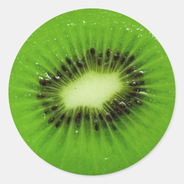 Kiwi Fruit Fresh Slice Runder Aufkleber (Vorderseite)