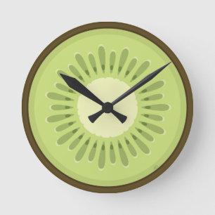 Kiwi Fruit Slice Runde Wanduhr