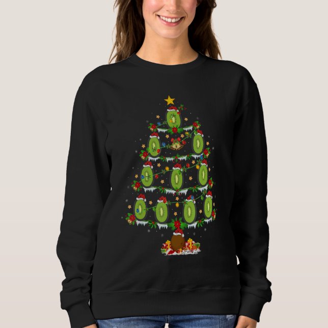 Kiwi Fruit  Xmas Lights Kiwi Fruit Christmas Tree Sweatshirt (Vorderseite)