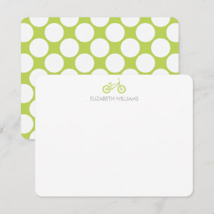 Kiwi Green Bicycle und Large Dots Mitteilungskarte