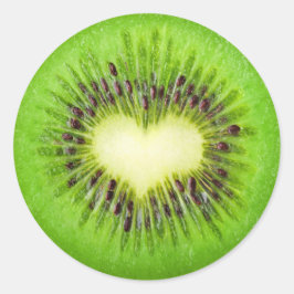 Kiwi Herz Runder Aufkleber
