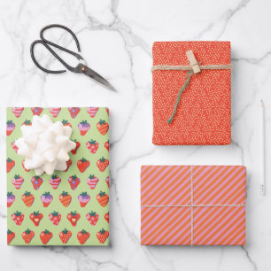 Kiwi Illustriert Strawberry Geschenksammlung Geschenkpapier Set