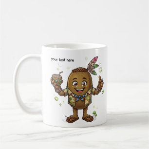 Kiwi im Sommer bearbeitbarer Text Kaffeetasse