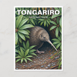 Kiwi in Tongariro Nationalpark Neuseeland Postkarte