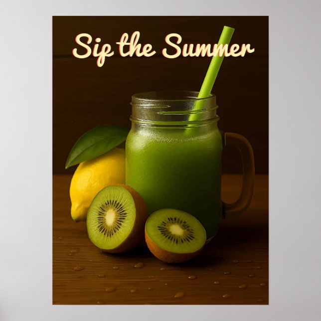 Kiwi & jus de citron - Poster de fruits frais d'ét (Devant)