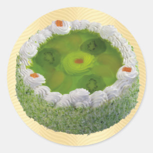 Kiwi-Kuchen Runder Aufkleber