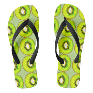 Kiwi-Muster Flip Flops