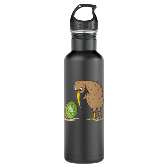 Kiwi Neuseeland flugunfähig Vogel Kiwifrucht Edelstahlflasche (Vorderseite)