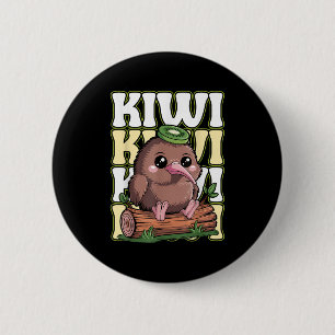 Kiwi Neuseeland Zitat für einen Kiwi-Vogelliebhabe Button