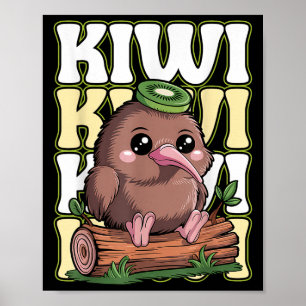 Kiwi Neuseeland Zitat für einen Kiwi-Vogelliebhabe Poster