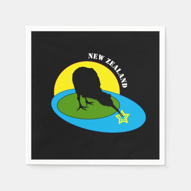 Kiwi - Neuseeländischer Vogel & Bro (Kinder-Party) Serviette (Vorderseite)